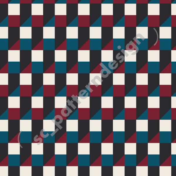 Checker Depth Geometric Perspective Pattern design Stephanie chauvel