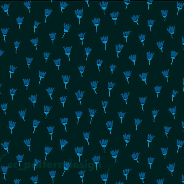 Abstract Tulips Floral Print Pattern sc_patterndesign Blue small