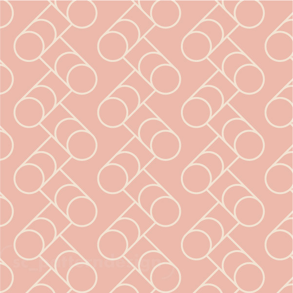 Round Beams Linework Geo Pattern for Wallpaper by sc_patterndesign pink