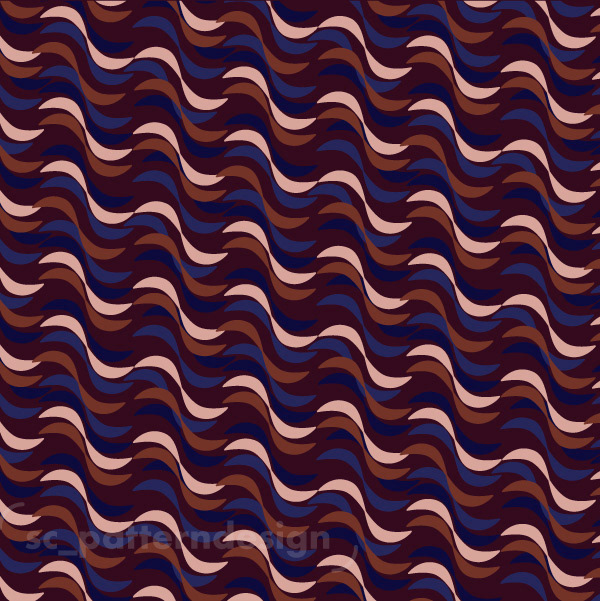 Surfing the Wave Abstract Geo design by sc_patterndesign Stéphanie Chauvel brown