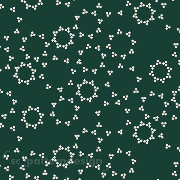 Star Suns Sky with Cintamani Dots scpatterndesign Dark Green