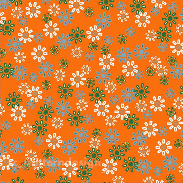 Retro Suns Abstract Print Design by sc_patterndesign Orange