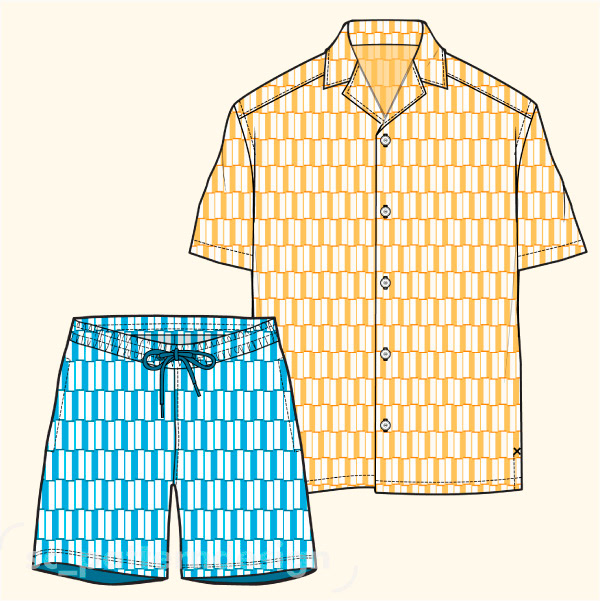 Walking Stripes geometric design pattern by Stéphanie Chauvel mockups for men