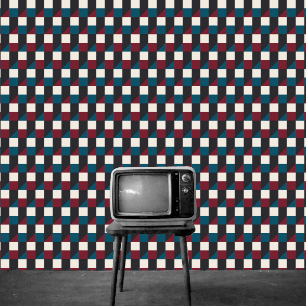 Checker Depth Geo Perspective Pattern design Stephanie chauvel mockup
