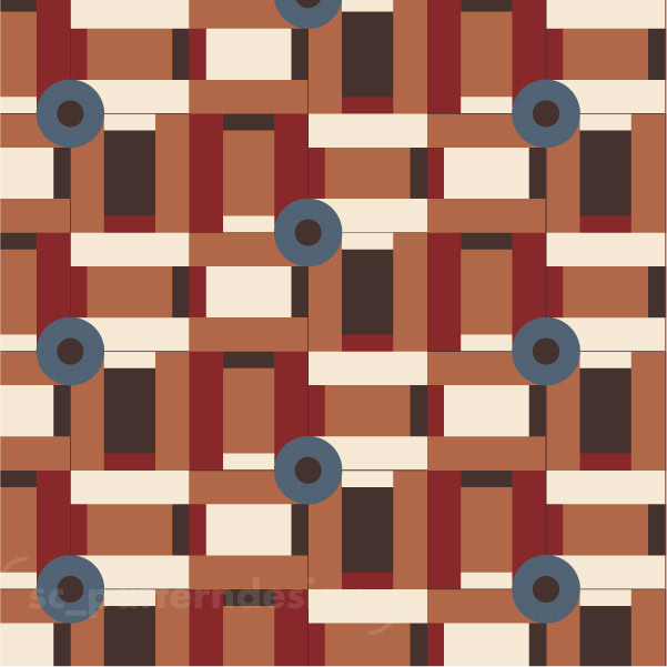 Bauhaus Glory Geo Industrial Home Decor Design Pattern by sc_patterndesign terracotta