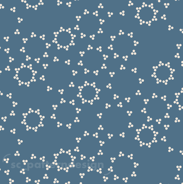 Star Suns Sky with Cintamani Dots scpatterndesign Blue