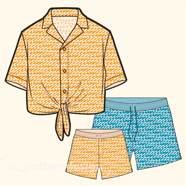 Under the Radar- Geo design pattern sc_patterndesign Blue & Yellow mockups