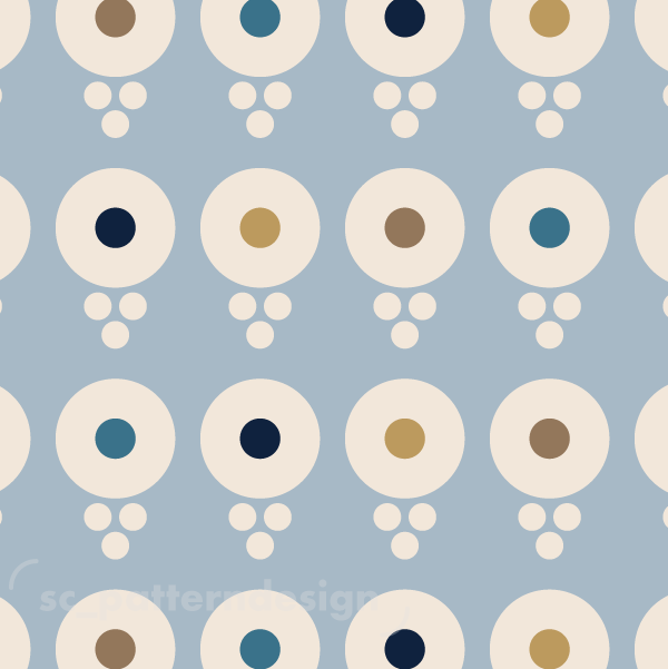 Dots Geo Cintamani Flowers scpatterndesign blue