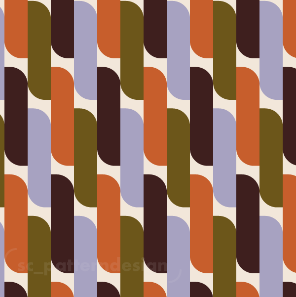 Geo Up & Down Torsades Twists scpatterndesign green & orange