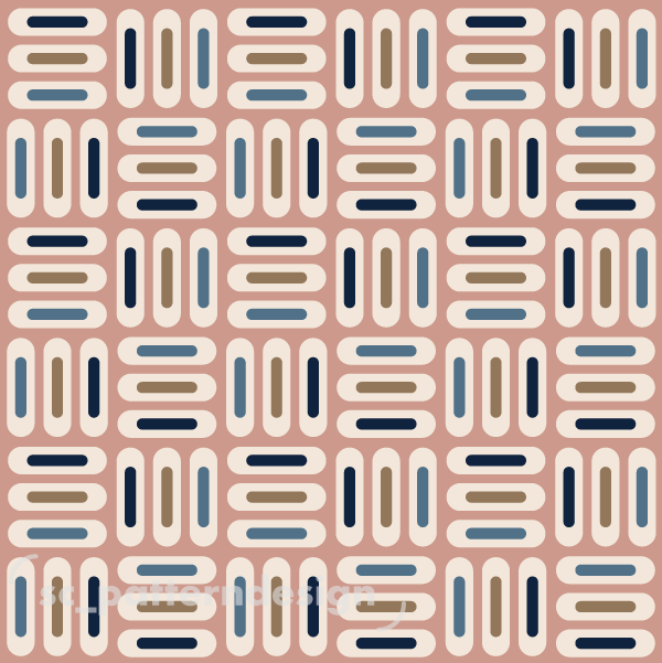 Mid Century Ovals Checkers Tiles scpatterndesign Pink