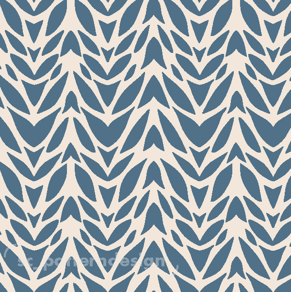 Cutout Abstract Damask Floral - Blue Nova - scpatterndesign