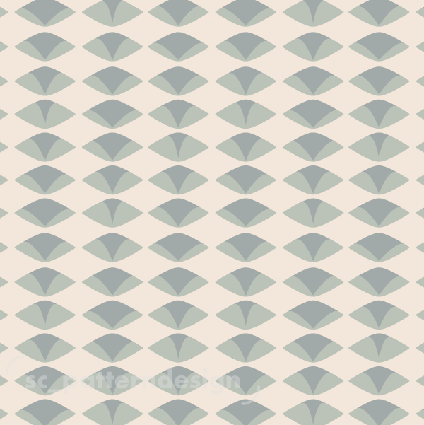 Abstract Papyrus Art Deco Soft Retro Ovals scpatterndesign cream sage