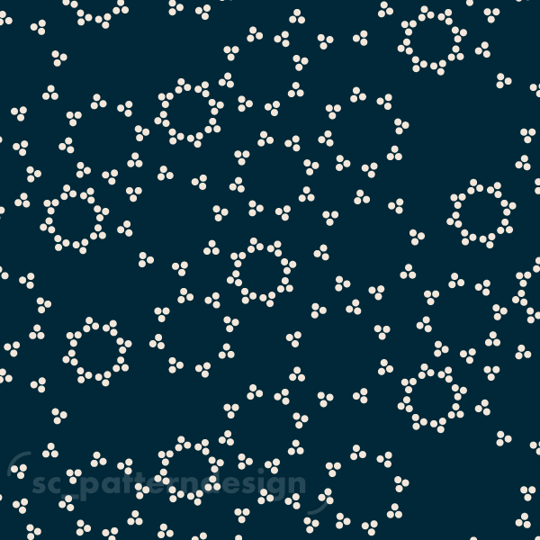 Star Suns Sky with Cintamani Dots scpatterndesign Dark Blue