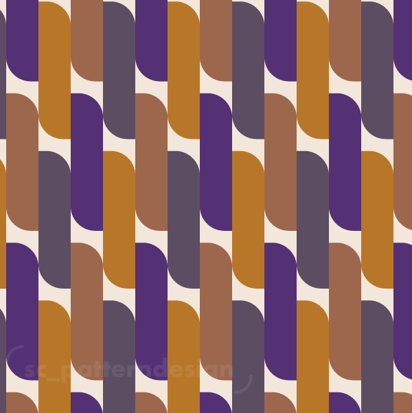 Geo Up & Down Torsades Twists scpatterndesign purple orange