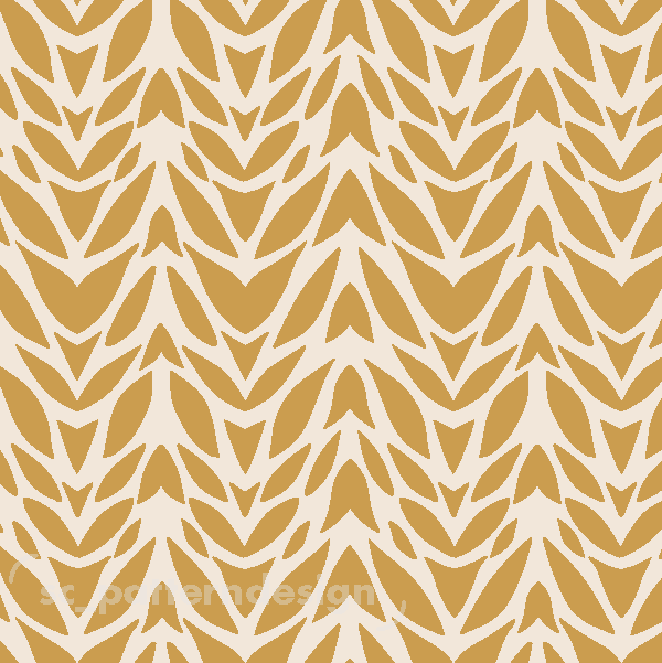 Cutout Abstract Damask Floral - Mustard Gold - scpatterndesign