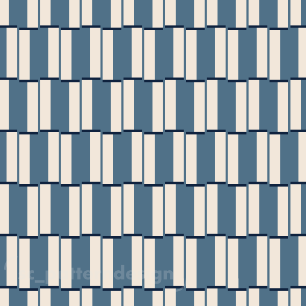 Dancing Stripes Checkers - scpatterndesign - Blue nova