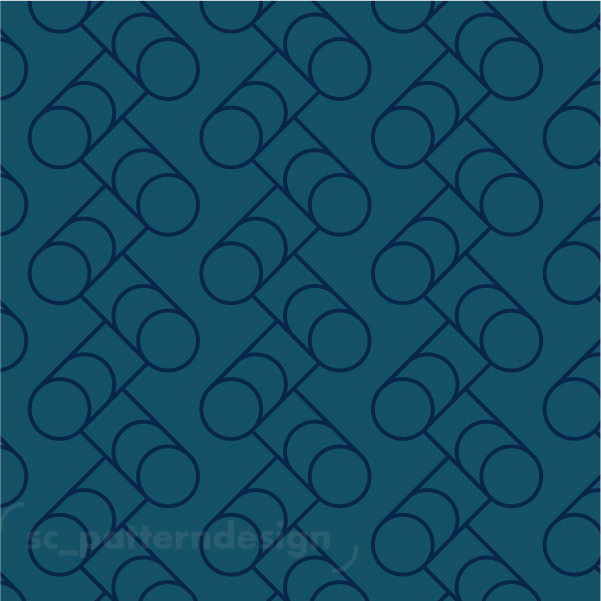 Round Beams Linework Geo Pattern for Wallpaper by sc_patterndesign blue