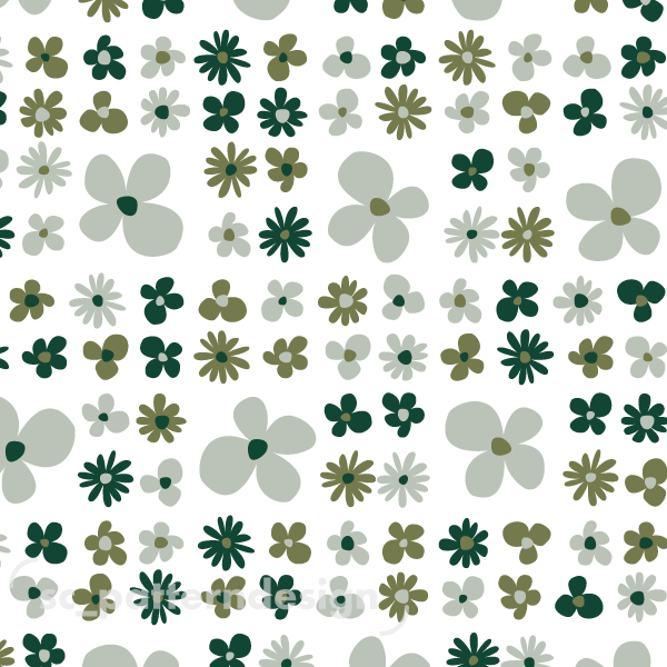 Naive Daisies Garden Floral Bed scpatterndesign green