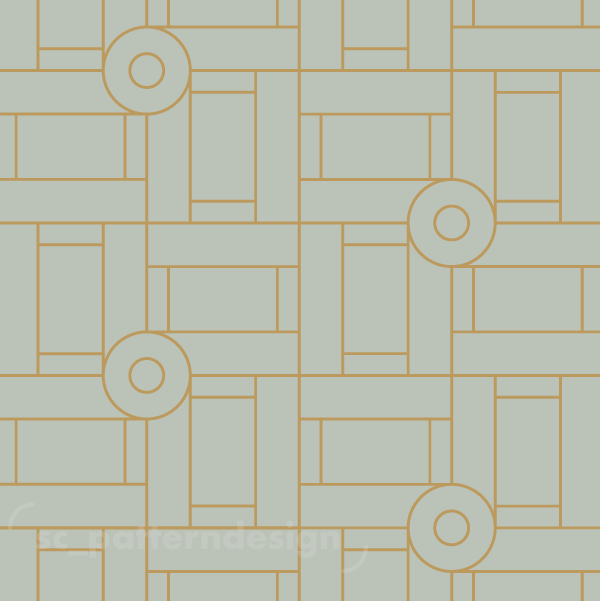 Bauhaus Art Deco Linework scpatterndesign sage gold