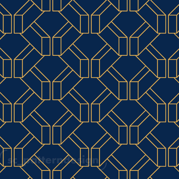 Beams Geo Wallpaper Design Linework sc_patterndesign Stephanie Chauvel blue and gold