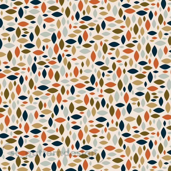 Abstract Landscape Ovals Geo Camo scpatterndesign - Orange