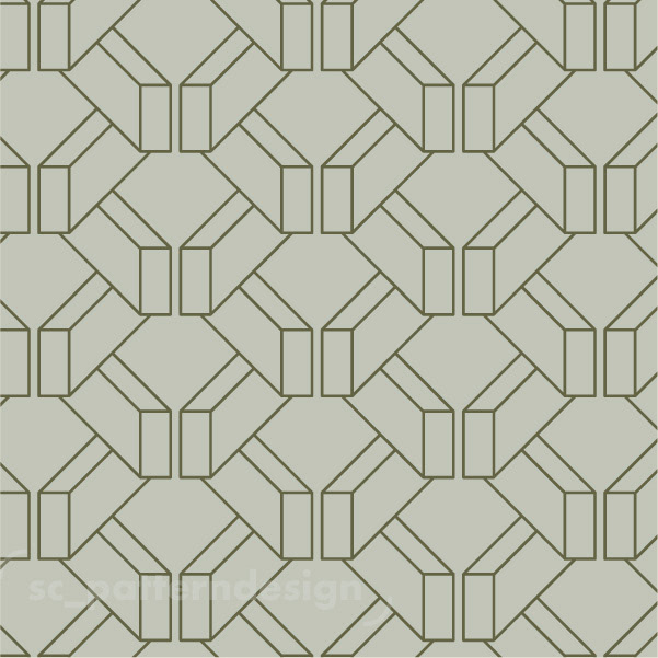 Beams Geo Wallpaper Design Linework sc_patterndesign Stephanie Chauvel sage green