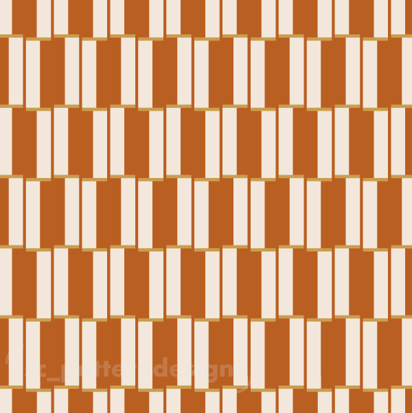 Dancing Stripes Checkers - scpatterndesign - Orange rust