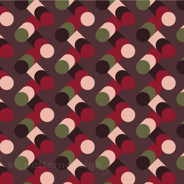 Round Beams sc_patterndesign geometric design red Stéphanie Chauvel