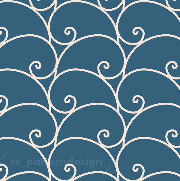 Fibonacci Wave Shell Geo Pattern scpatterndesign
