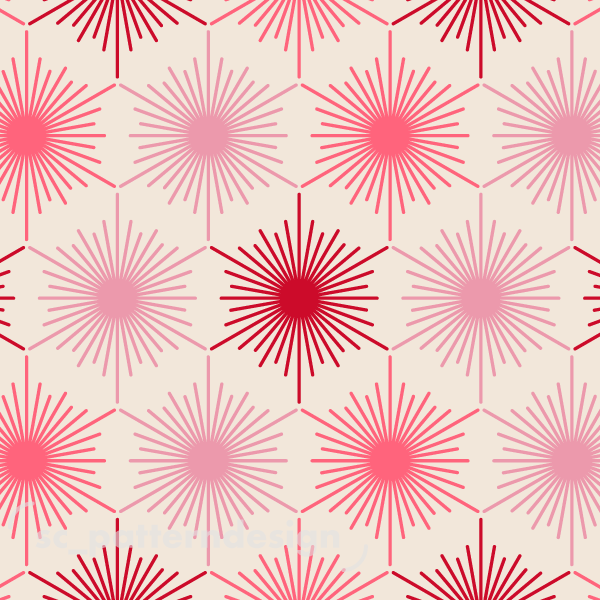 Radiant Sun Geometric Hex scpatterndesign pink
