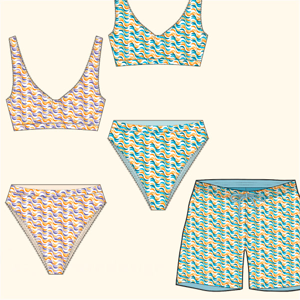 Surfing the Wave - geometric abstract pattern -sc_patterndesign-mockup-stephanie chauvel