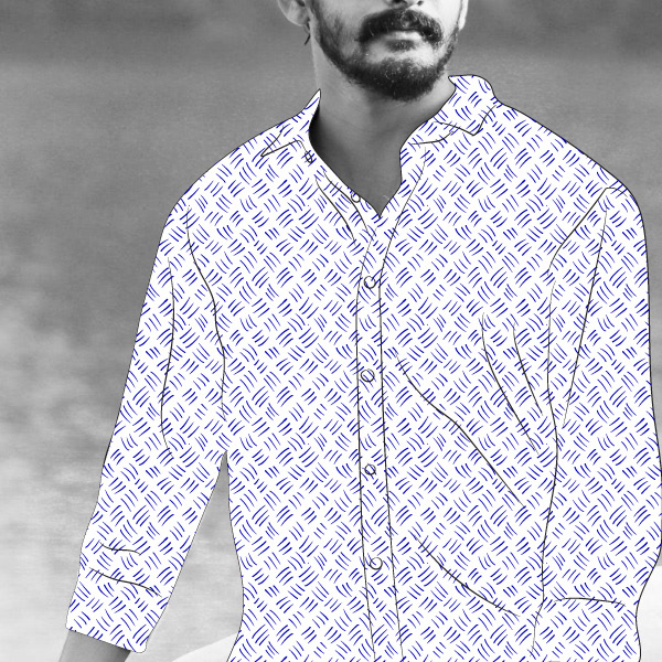 Tiger Marks Abstract Pattern Design by sc_patterndesign White and Blue mockup menswear