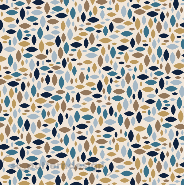 Abstract Landscape Ovals Geo Camo scpatterndesign - Blue
