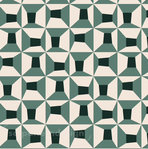 scpatterndesign Looking through Perspective Squares Green