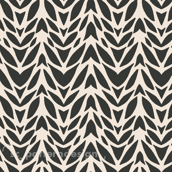 Cutout Abstract Damask Floral - Dark grey - scpatterndesign