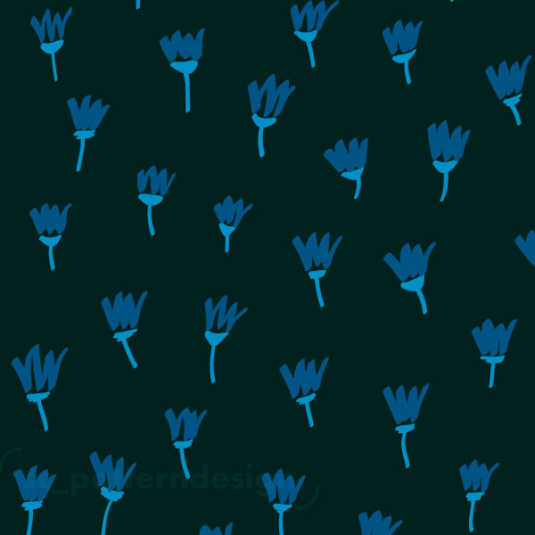 Abstract Tulips Floral Print Pattern sc_patterndesign Blue