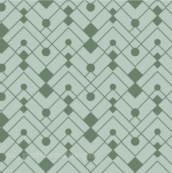 Art Deco Dream Geometric Pattern design sc_patterndesign Jade green
