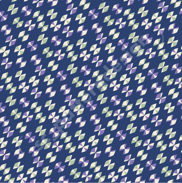Softly Retro Geo Oval Design Pattern by Stéphanie Chauvel Blue Butterflies