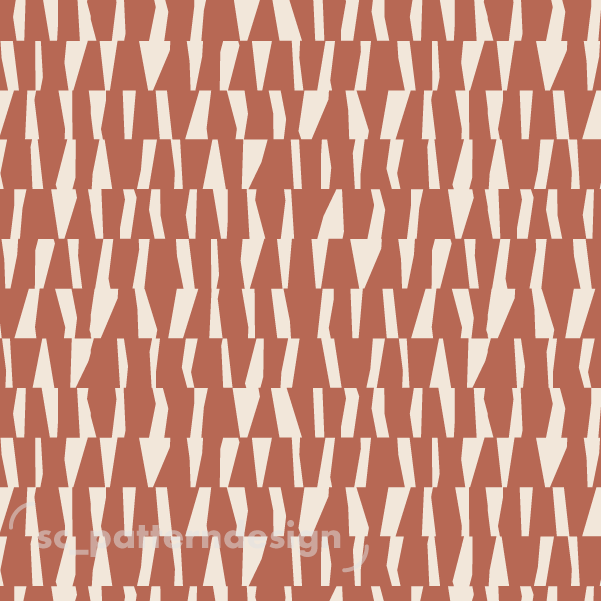 Abstract Geo Zebra skin stripes scpatterndesign positive terracotta