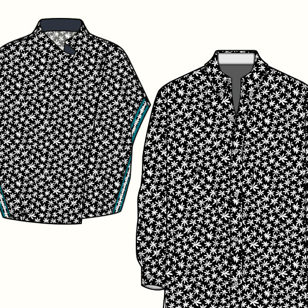 Black and White Abstract Painterly Ditsies Floral Design Stéphanie Chauvel mockup