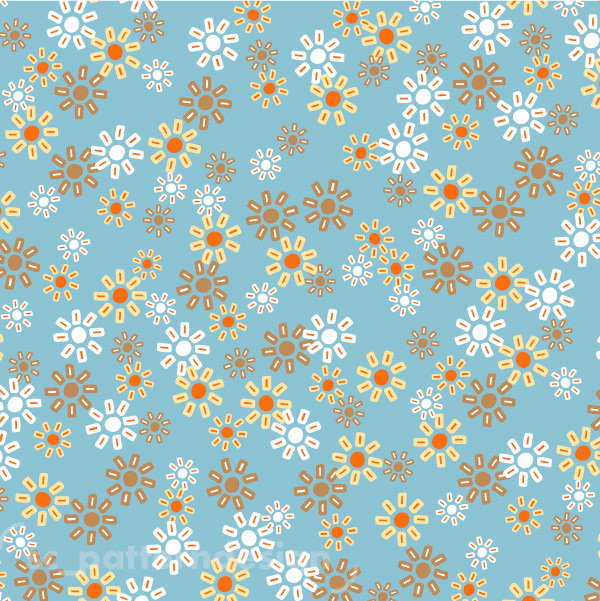 Retro Suns Abstract Print Design by sc_patterndesign Light Blue