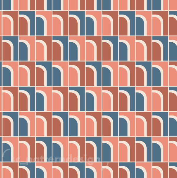 Portico Portal City Arches scpatterndesign blue