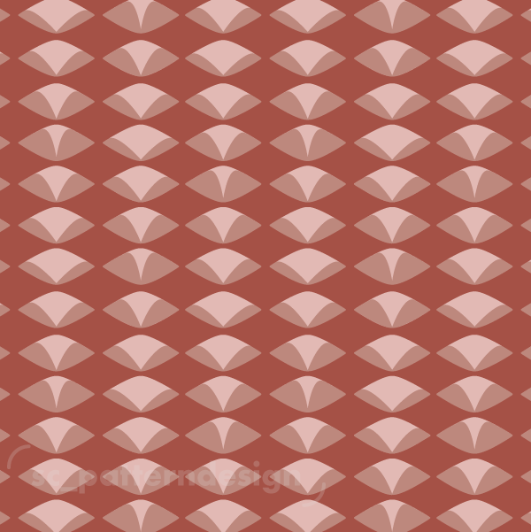 Abstract Papyrus Art Deco Soft Retro Ovals scpatterndesign terracotta
