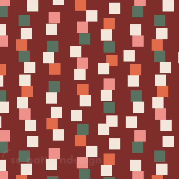 Dancing Squares Stripes scpatterndesign red