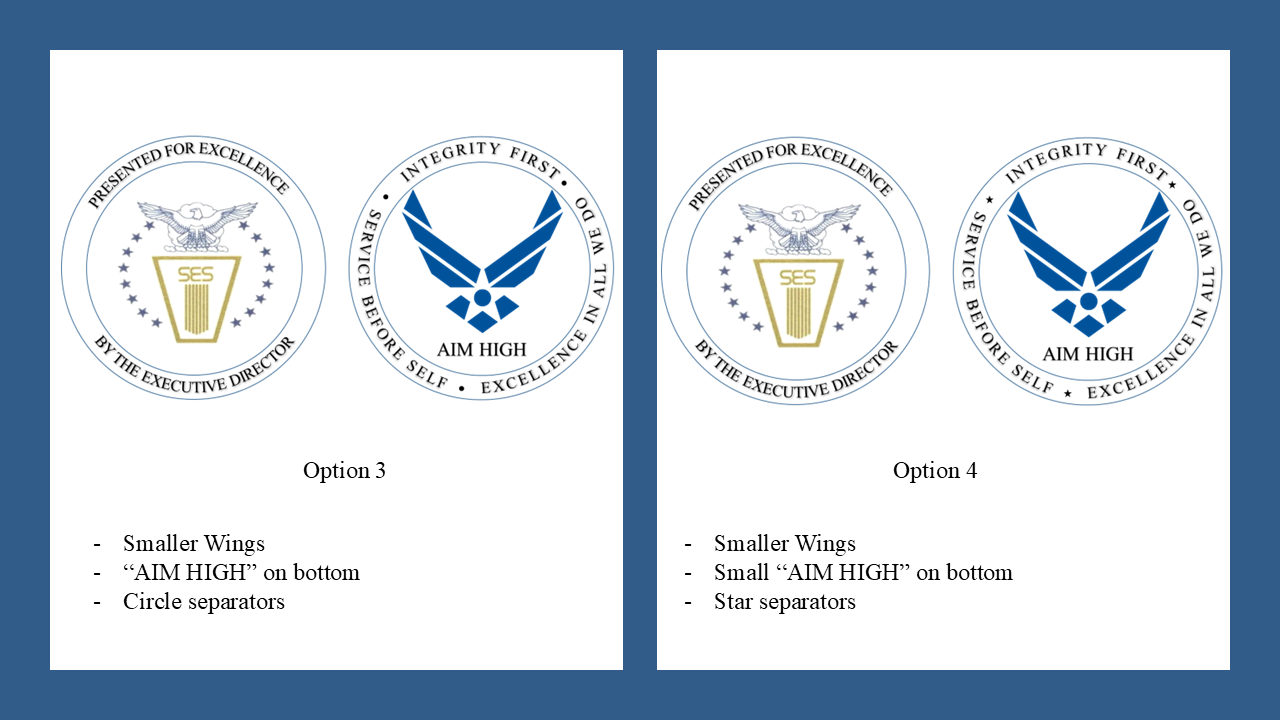 AFSC SES Coin Options 3 & 4 Prototypes