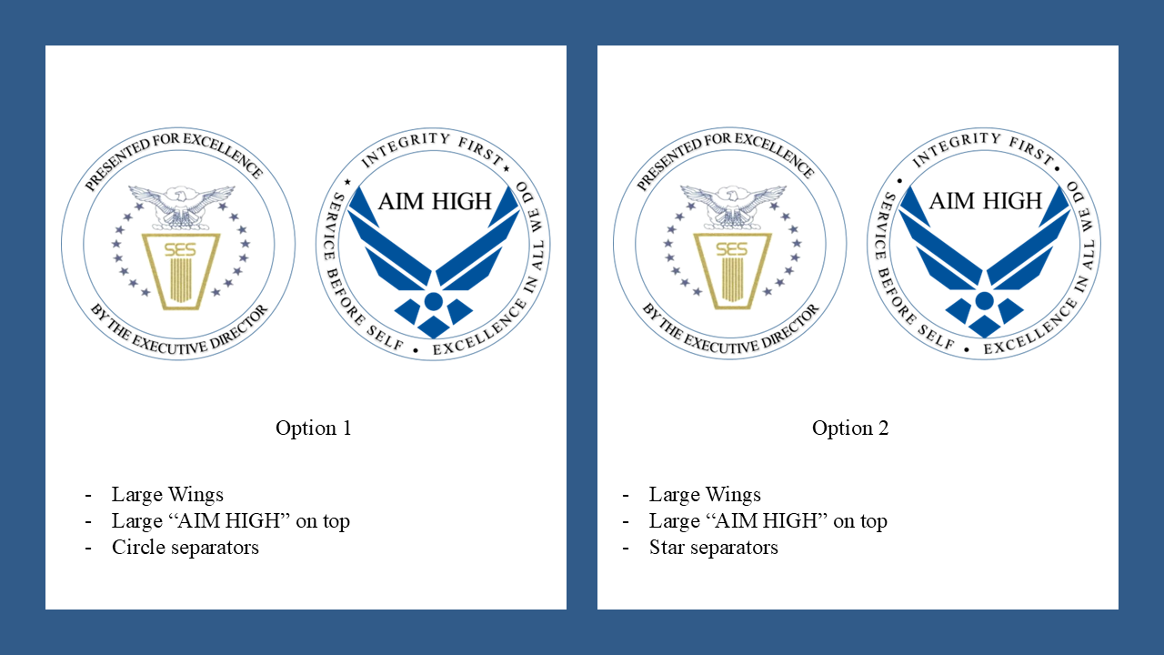 AFSC SES Coin Options 1 & 2 Prototypes