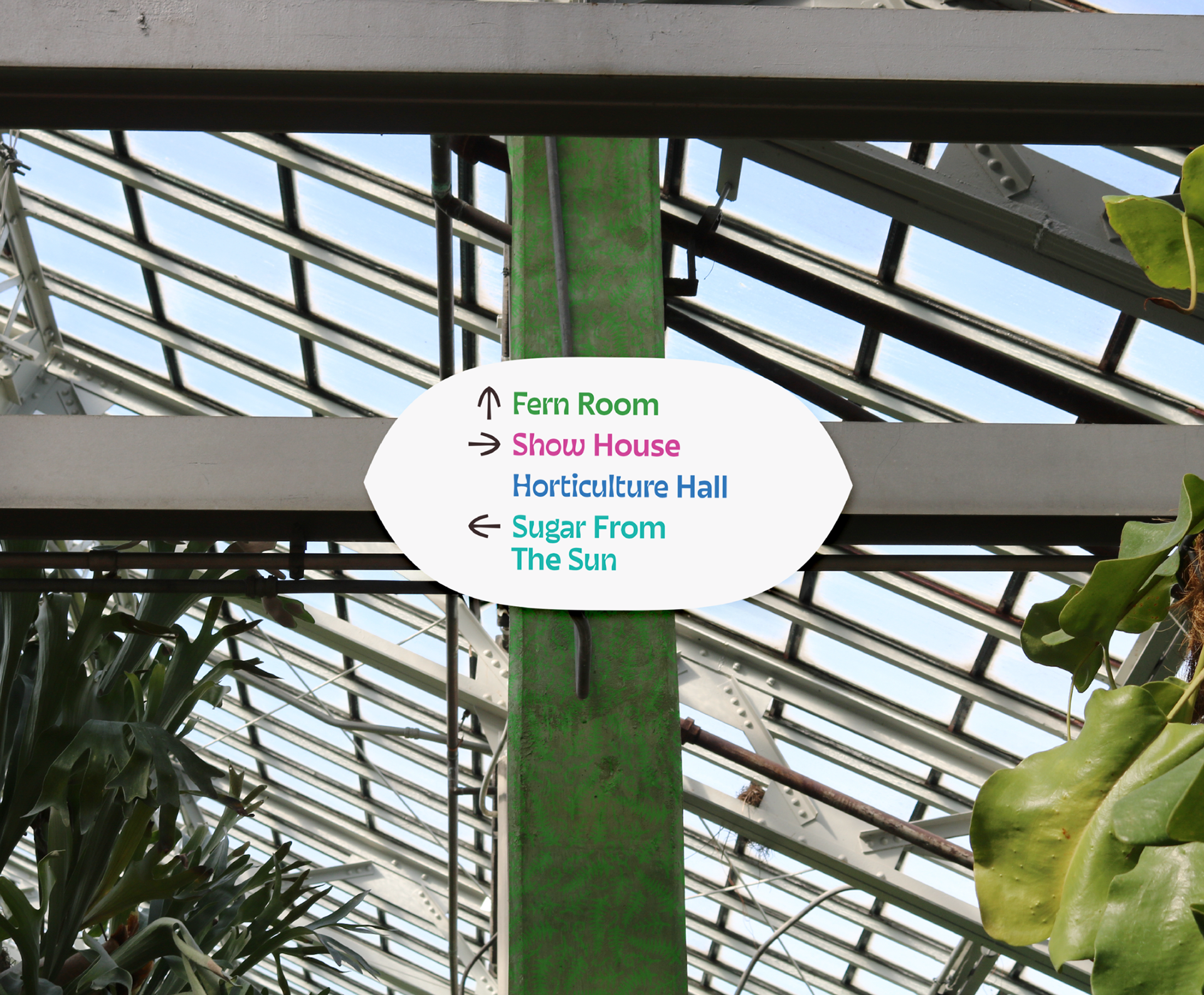 Overhead directional sign mockup