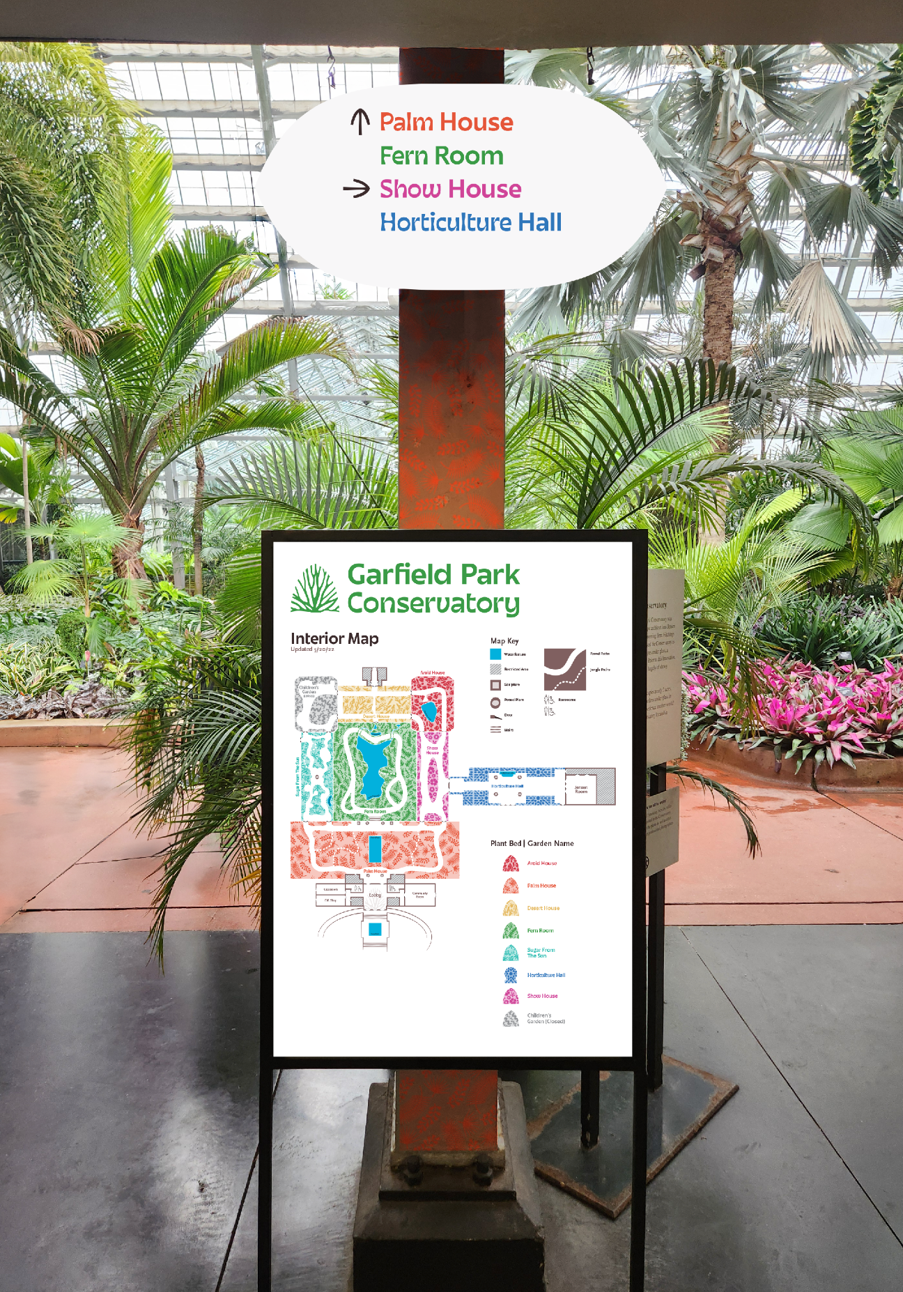 Indoor map and overhead sign mockup