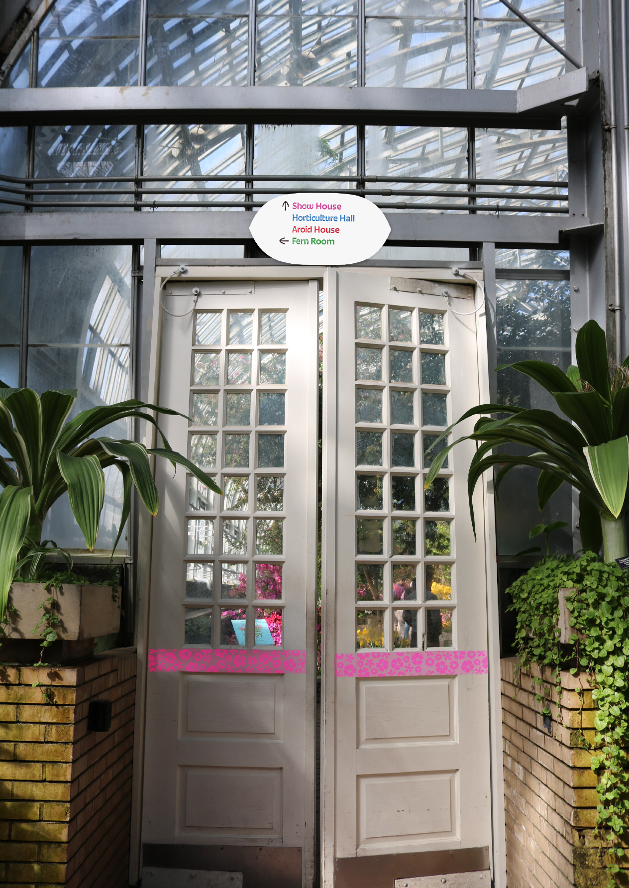 Door directional sign mockup