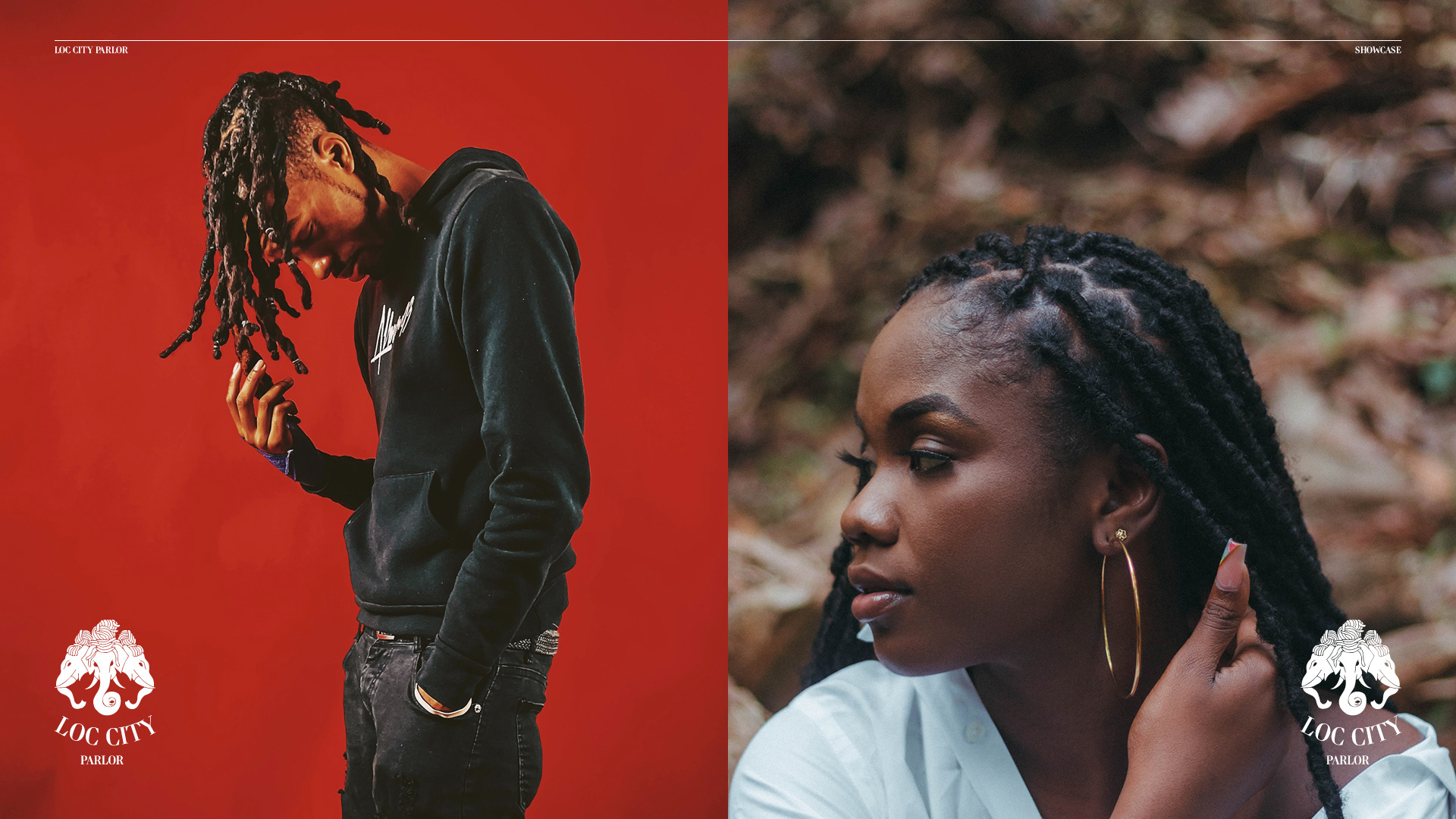 Showcase of both a man and women with lots in their hair.